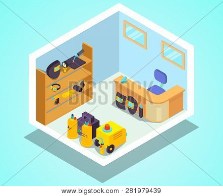 Welded Office Concept Banner. Isometric Banner Of Welded Office Vector Concept For Web, Giftcard And