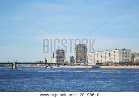 แม่น้ำ Neva และสะพาน Volodarsky, St.Petersburg