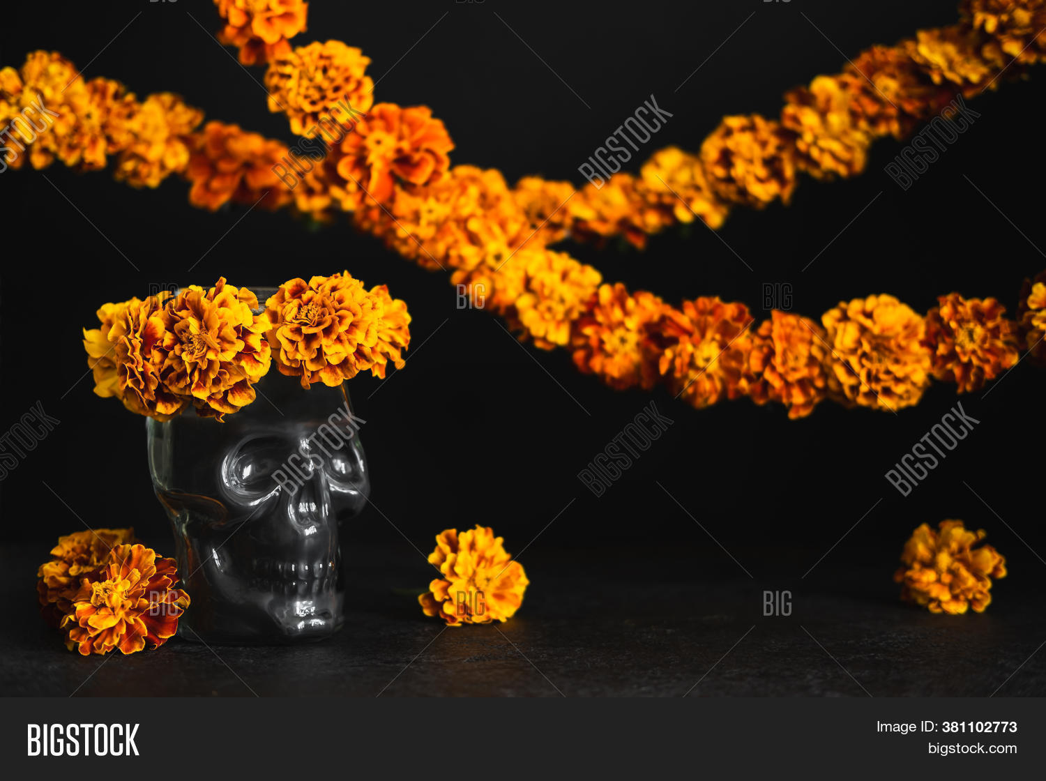 Skull Marigold Flowers Image & Photo (Free Trial) Bigstock