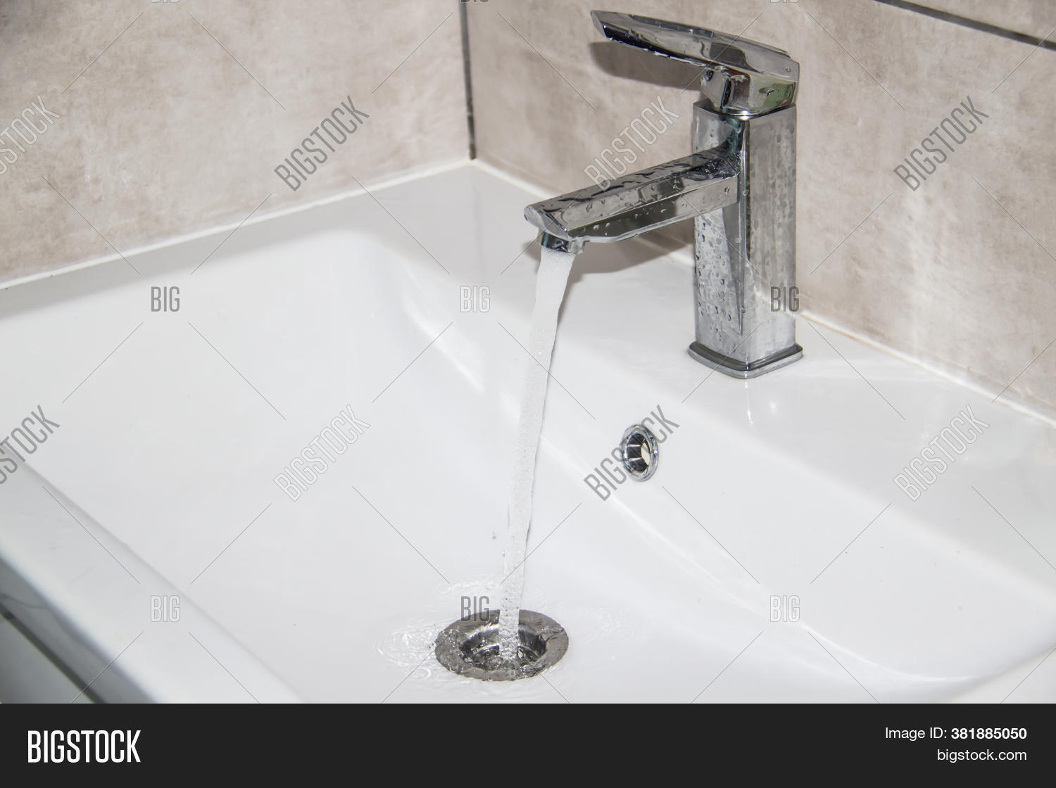 Water Runs Tap Into Image & Photo (Free Trial) Bigstock