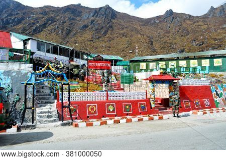 Nathu La, Sikkim, India, 19  October,  2018:  The Gate Of  Baba Harbhajan Singh Sahib Mandir, Temple
