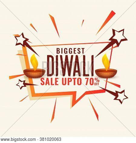 Disount And Sale Banner For Diwali Festival Vector Design Illustration