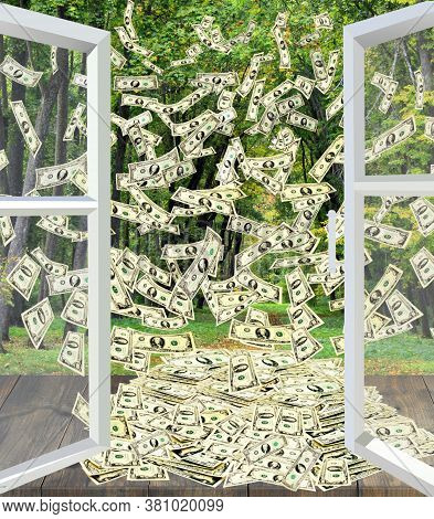 Pile Dollars Flying Image & Photo (Free Trial) | Bigstock