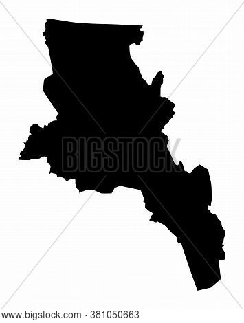 The Catamarca Province Dark Silhouette Map Isolated On White Background, Argentina
