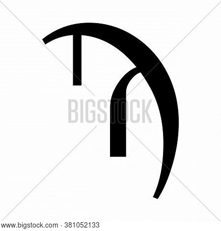 Uppercase Sampi Greek Sign On White Background