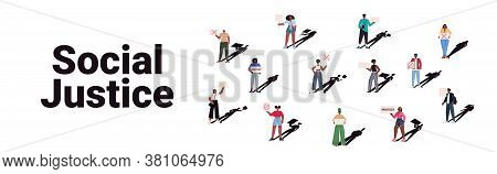 African American Activists Holding Stop Racism Posters Racial Equality Social Justice Stop Discrimin