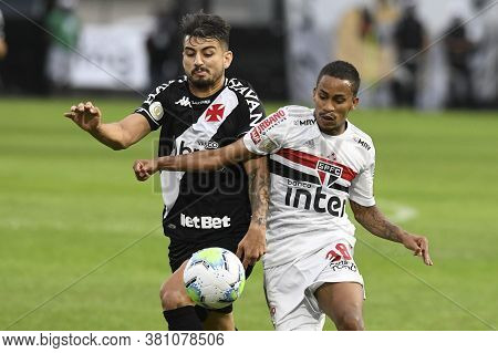 Rio, Brazil - August 16, 2020: Ricardo Graca And Paulinho  Player In Match Between Vasco And Sao Pau