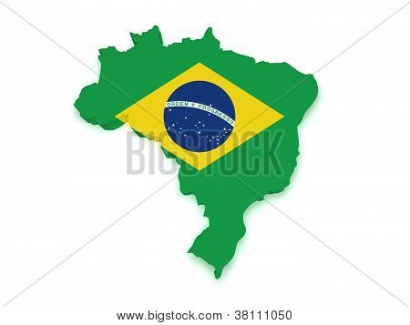 Brazil Map 3D Shape
