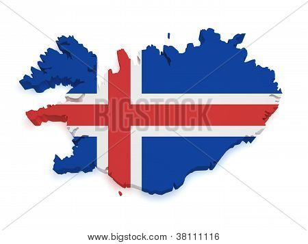 Iceland Map 3D Shape