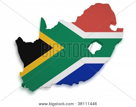 South Africa Map 3D Shape
