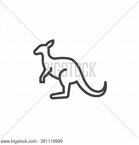 Kangaroo, Animal Line Icon. Linear Style Sign For Mobile Concept And Web Design. Wallaby Kangaroo Ou