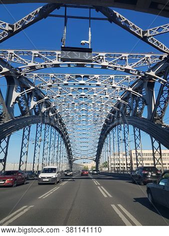 Bolsheokhtinsky Bridge Under A Blue Sky - Peter The Great Bridge