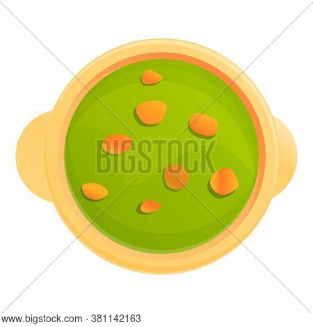 Home Green Soup Icon. Cartoon Of Home Green Soup Vector Icon For Web Design Isolated On White Backgr