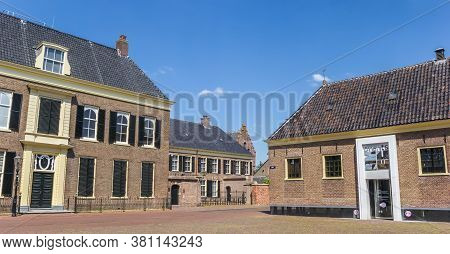 Assen, Netherlands - May 30, 2020: Panorama Of The Drents Museum In The Center Of Assen, Netherlands