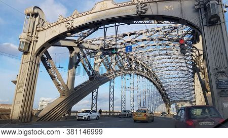 The Bolsheokhtinsky Bridge Is A Drawbridge Across The Neva River In St. Petersburg.