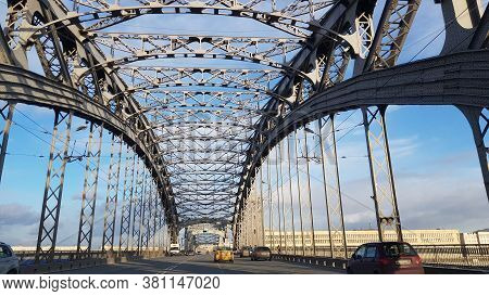 The Bolsheokhtinsky Bridge Is A Drawbridge Across The Neva River In St. Petersburg.