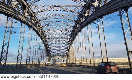 The Bolsheokhtinsky Bridge Is A Drawbridge Across The Neva River In St. Petersburg.