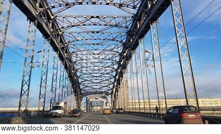 The Bolsheokhtinsky Bridge Is A Drawbridge Across The Neva River In St. Petersburg.