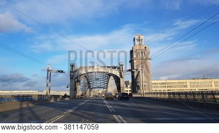 The Bolsheokhtinsky Bridge Is A Drawbridge Across The Neva River In St. Petersburg.