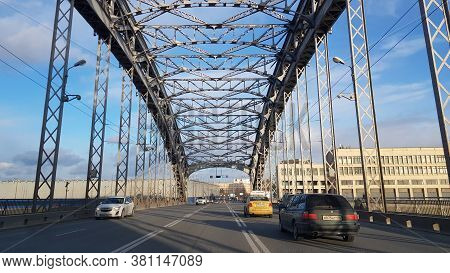 The Bolsheokhtinsky Bridge Is A Drawbridge Across The Neva River In St. Petersburg.
