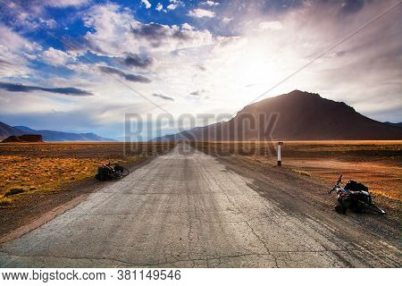Beautiful View Of Pamir Highway Or Pamirskij Trakt, Road M-41, International Road In Tajikistan Bada