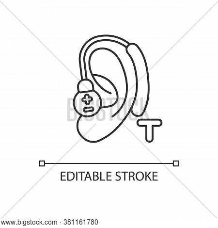 Hearing Loop Linear Icon. Assistive Listening Technology. Audio Induction Loop System. Thin Line Cus