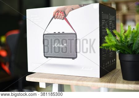 Bangkok Thailand August 14 , 2020: Marshall Kilburn 2 Bluetooth Speaker Is One Of Leading Worldwide 
