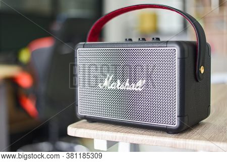 Bangkok Thailand August 14 , 2020: Marshall Kilburn 2 Bluetooth Speaker Is One Of Leading Worldwide 