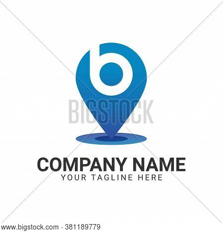 Pin Point Letter Initial B Logo Design Template