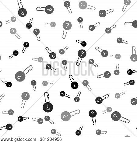 Black Undefined Key Icon Isolated Seamless Pattern On White Background. Vector Illustration