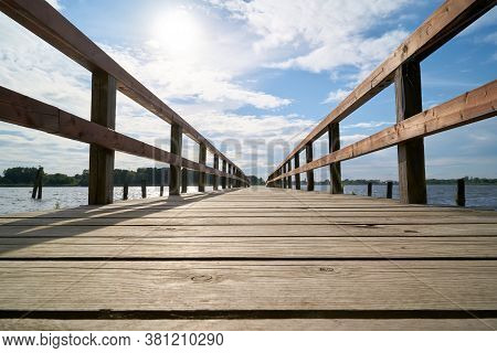 Boat Landing Stage On The Banks Of The River Havel Near Töplitz In Germany