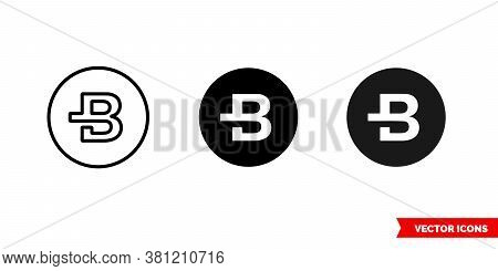 Bytecoin Icon Of 3 Types Color, Black And White, Outline. Isolated Vector Sign Symbol.