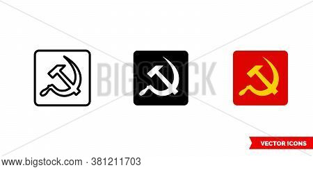 Communist Russian Symbol Icon Of 3 Types Color, Black And White, Outline. Isolated Vector Sign Symbo