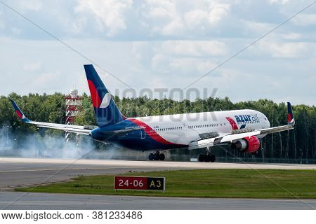 July 2, 2019, Moscow, Russia. Airplane Boeing 767-300 Azur Air Airline At Vnukovo Airport In Moscow.