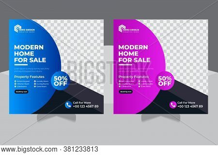 Editable Real Estate Social Media Post Template Social Media Banners