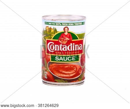 A Can Of Contadina Tomato Sauce Isolated On White For Illustrative Editorial