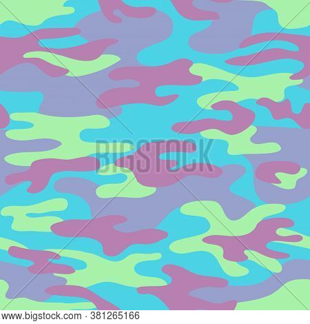 Camouflage Seamless Pattern In Delicate Colors For Printing On Fabrics For Childrens And Sportswear