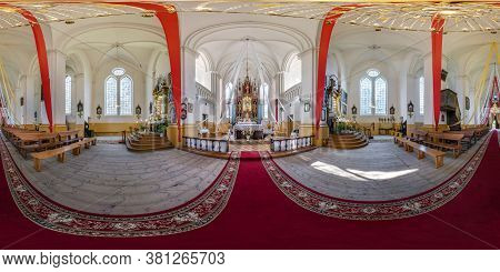 Nestanishki, Belarus - July 2020: Full Spherical Seamless Hdri Panorama 360 Degrees Angle Inside Int