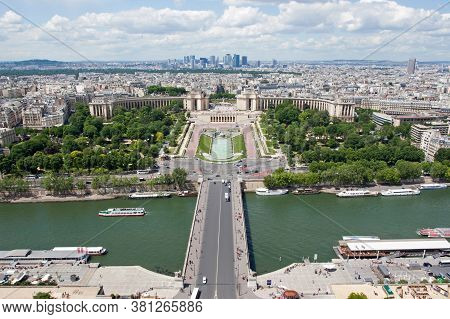Palais De Chaillot, Paris, France, Captured From The Eiffel Tower