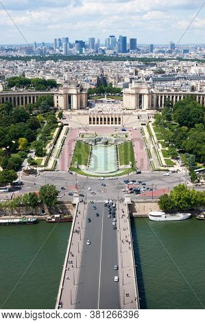 Palais De Chaillot, Paris, France, Captured From The Eiffel Tower