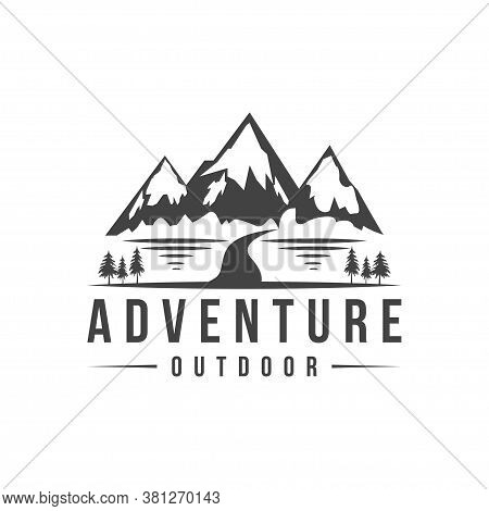 Mountain  Outdoor Expedition Adventure Logo Vector Illustration