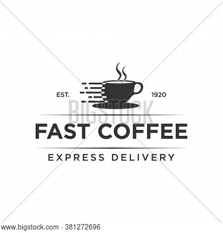 Fast Coffee Logo Design Template Vector Illustration