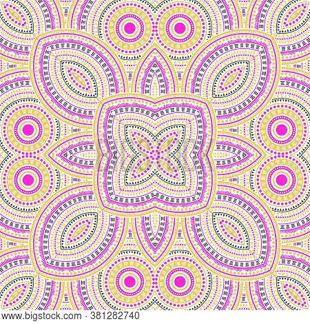 Delicate Italian Maiolica Tile Seamless Ornament. Ethnic Geometric Vector Elements. Tapis Print Desi