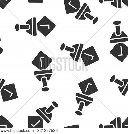 Approve Stamp Icon In Flat Style. Accept Check Mark Vector Illustration On White Isolated Background
