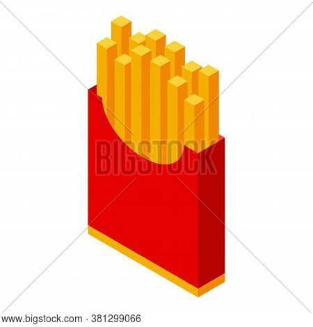 Gluttony Potato Fries Icon. Isometric Of Gluttony Potato Fries Vector Icon For Web Design Isolated O
