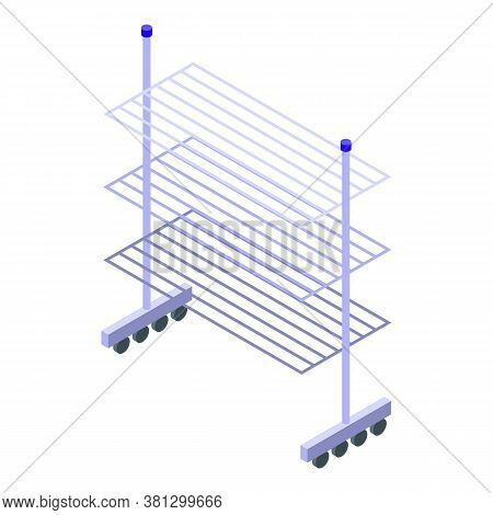 Clothes Dryer Rack Icon. Isometric Of Clothes Dryer Rack Vector Icon For Web Design Isolated On Whit