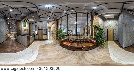Minsk, Belarus - July 2020: Full Seamless Spherical Hdri Panorama 360 Degrees Angle View In Interior