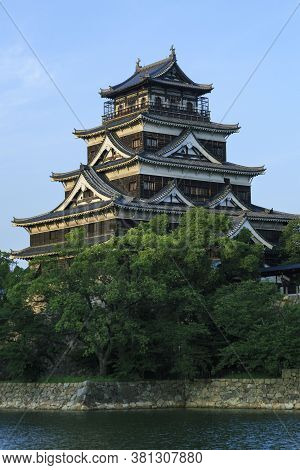 August 5, 2020, Hiroshima, Japan - A General View Of Hiroshima Castle On The Side Of Otagawa River, 