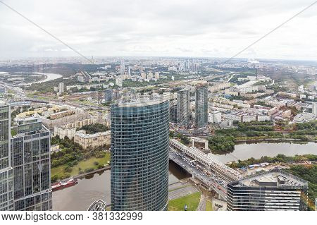 Moscow, Russia – July 23, 2020: Aerial View Of Center Of Moscow From Observation Deck  Federation To