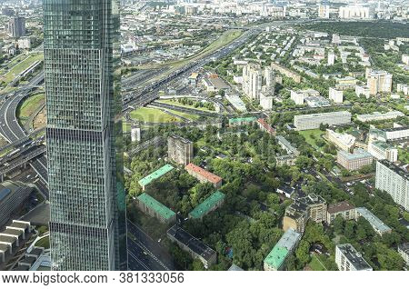 Moscow, Russia – July 23, 2020: Aerial View Of Center Of Moscow From Observation Deck  Federation To